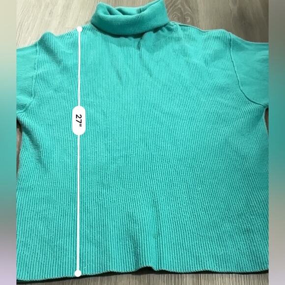 Free People Oasis Blue Softly Structured Knit Tunic Turtleneck Sweater Size XS - Picture 10 of 10